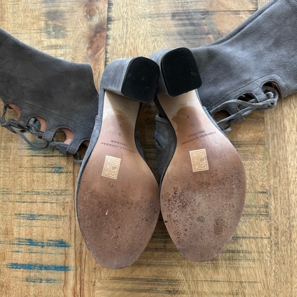 SIGERSON MORRISON Linda Lace Up Suede Gray Bootie Size 9 - Picture 11 of 14